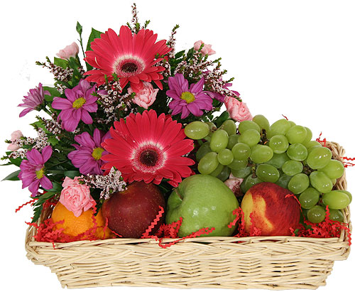 Resultado de imagem para basket with fruits and flower